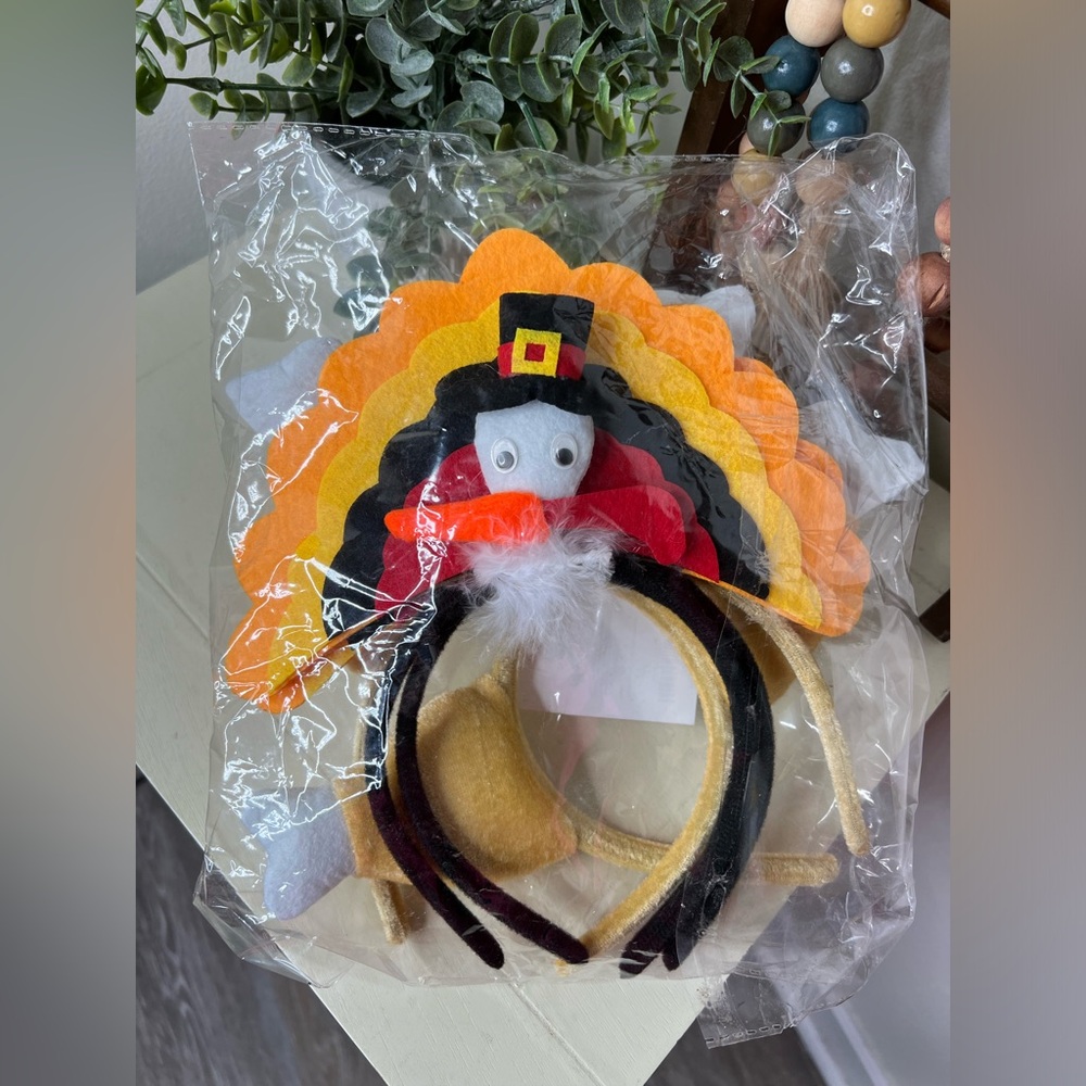 Brand New-4PCS Thanksgiving Turkey & Drumstick Headbands (2 each)